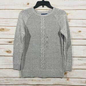 Karen Scott women’s gray long sleeve knit sweater size petite S